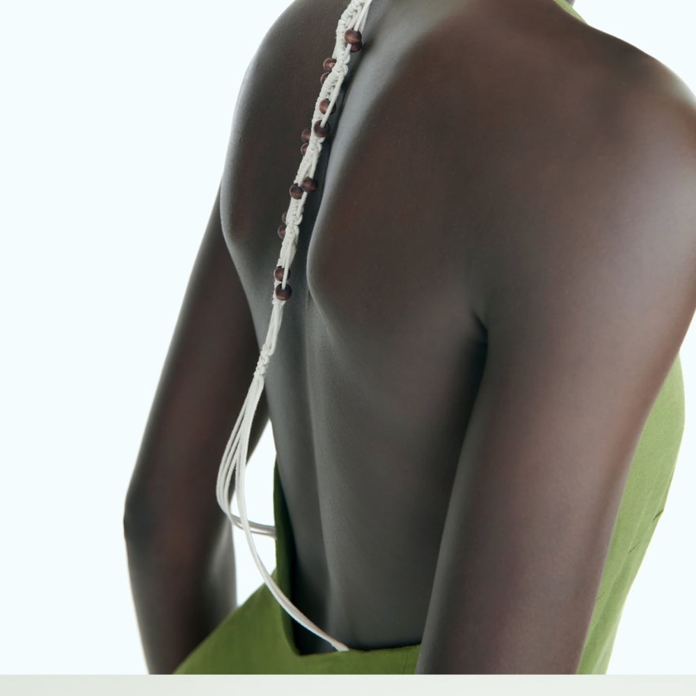 Zara limited edition macrame beaded backless maxi dress - Picture 5 of 12